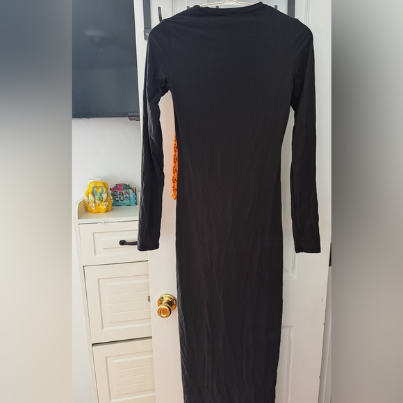 SKIMS NWT Fits Everybody Crew Neck Long Sleeve Dress Size Medium  In ONYX - Picture 5 of 6